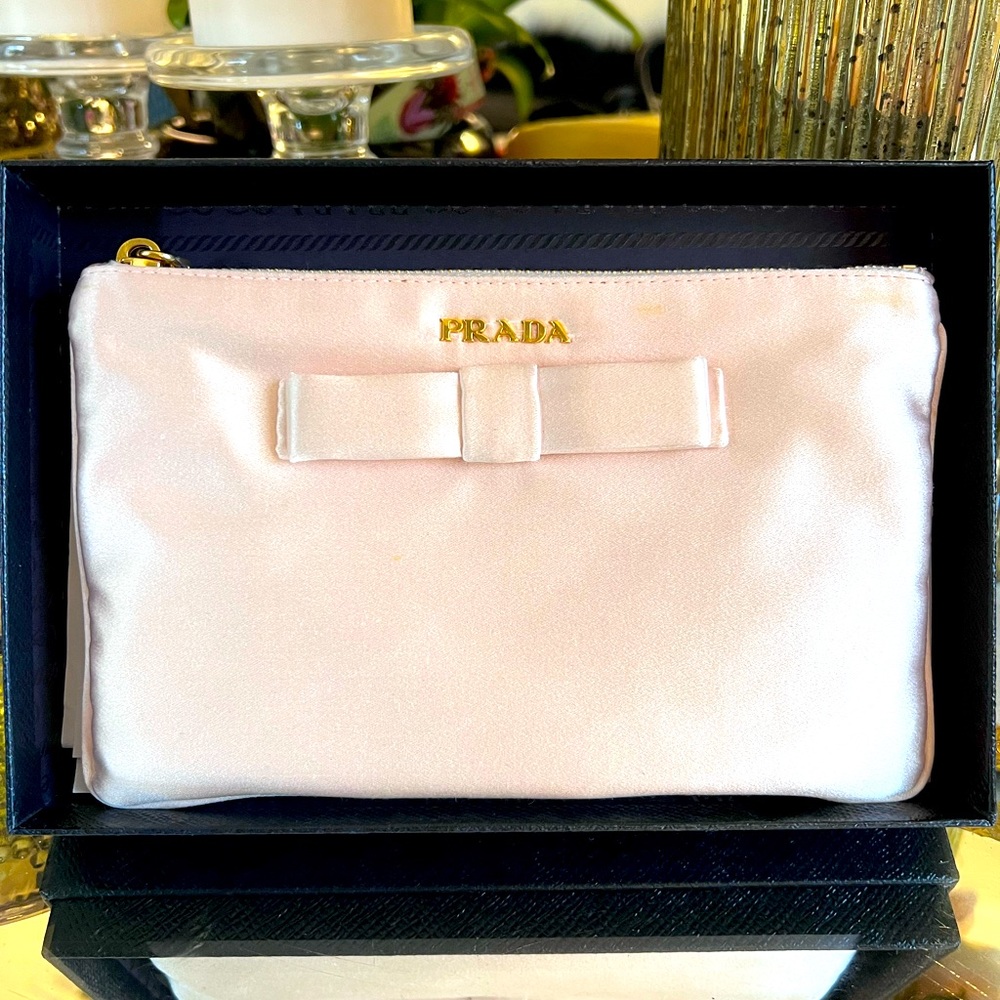 Prada Pink Satin Travel Pouch